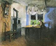 Harriet Backer Ved lampelys oil painting reproduction